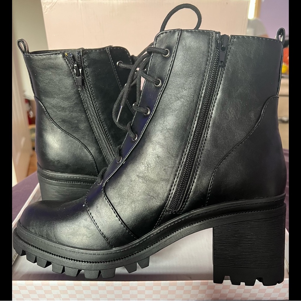 🆕 Chunky Heel Combat Boots